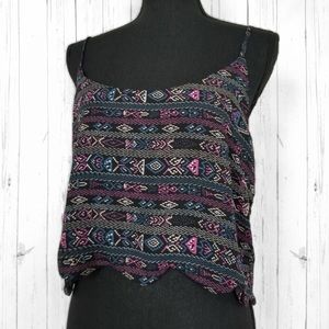 L🌹 LA Hearts (M) Tribal Aztec Print Tank Top